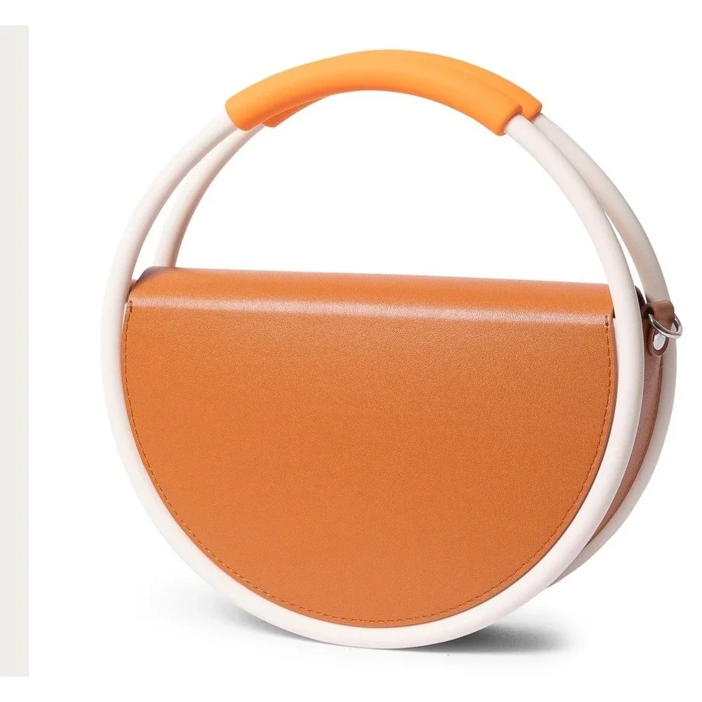 nana-nana HOOP‎ 2-way handbag recycled leather body structured hoop detach chain